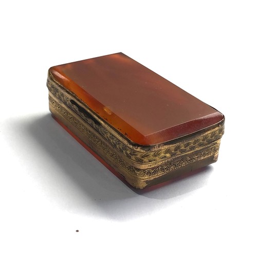 584 - Antique agate set snuff box & pill box