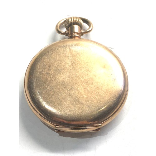 522 - Vintage nallog gold plated full hunter pocket watch spares or repair