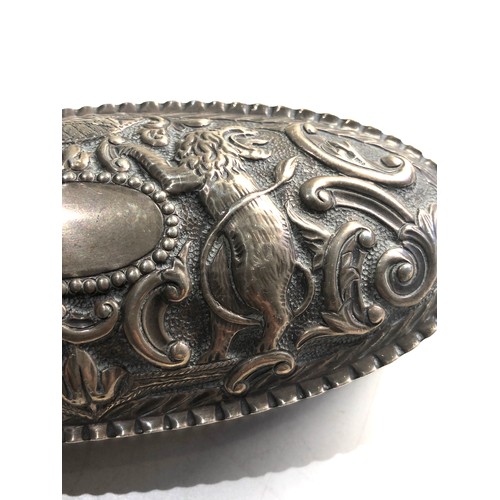 21 - Antique victorian silver trinket box measures approx 15cm by 7cm height 4cm weight 145g