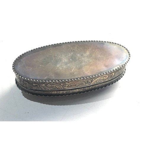 21 - Antique victorian silver trinket box measures approx 15cm by 7cm height 4cm weight 145g