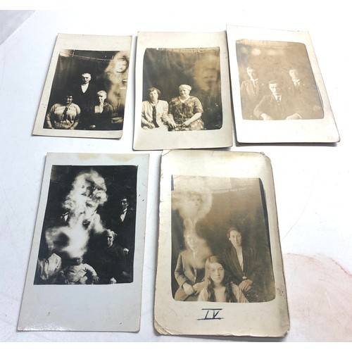 571 - 5 rare antique real photo spiritualist ghost postcards condition as shown