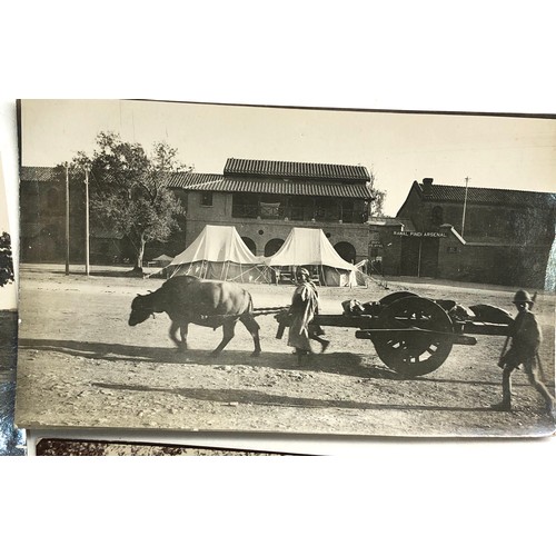 574 - 4 antique Real photo India street scene postcards