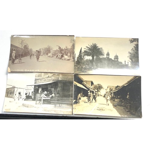 573 - 4 antique Real photo India street scene postcards