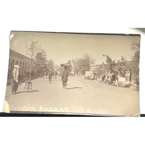 573 - 4 antique Real photo India street scene postcards