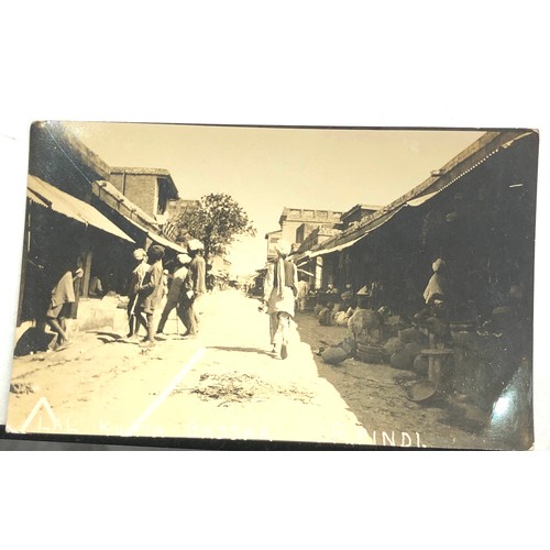 573 - 4 antique Real photo India street scene postcards