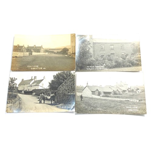 579 - 4 antique real photo postcards street scenes Embleton