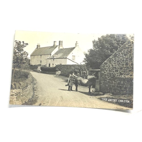 579 - 4 antique real photo postcards street scenes Embleton