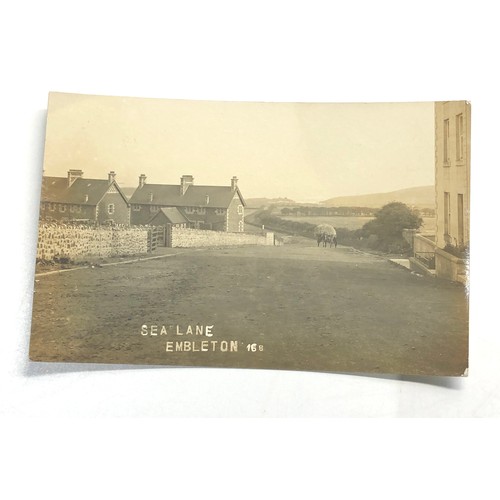 579 - 4 antique real photo postcards street scenes Embleton