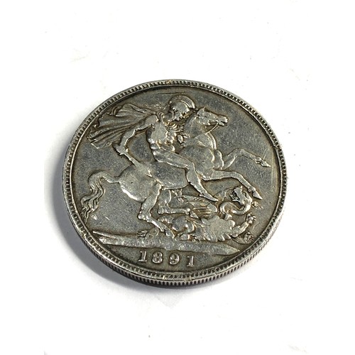 538 - Victorian silver 1891 crown