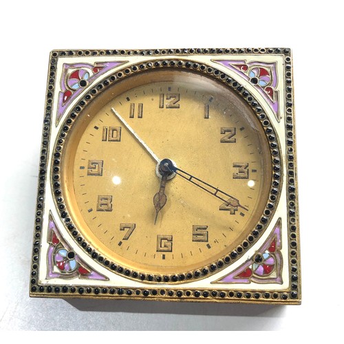 565 - Vintage german enamel alarm clock for restoration