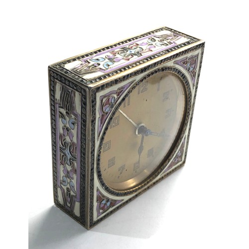 565 - Vintage german enamel alarm clock for restoration