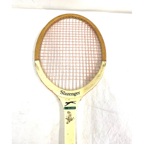 315 - 2 Vintage tennis racks includes Slazenger and Dunlop