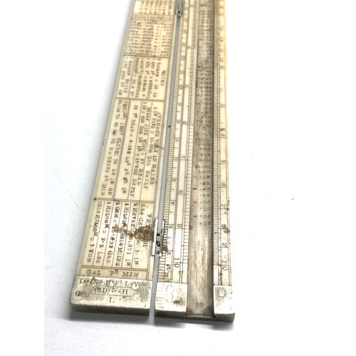 470 - Antique folding ivory ruler arranged by T.F.Walker Birmingham