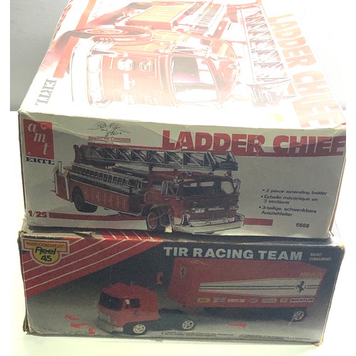 120 - 2 large vintage boxed toys Ertl ladder chief & radio control racing team