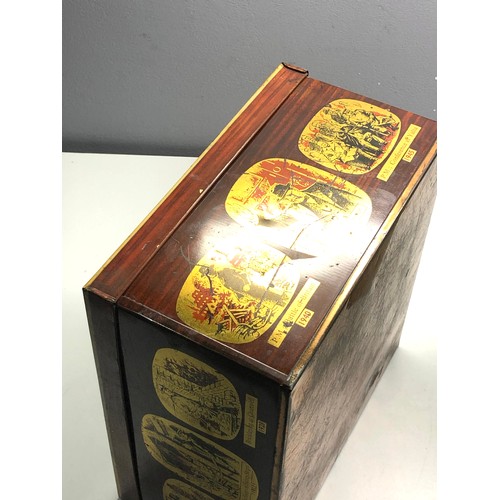 109 - 2 large vintage biscuit tins Winston churchill & Elkes london biscuit tin