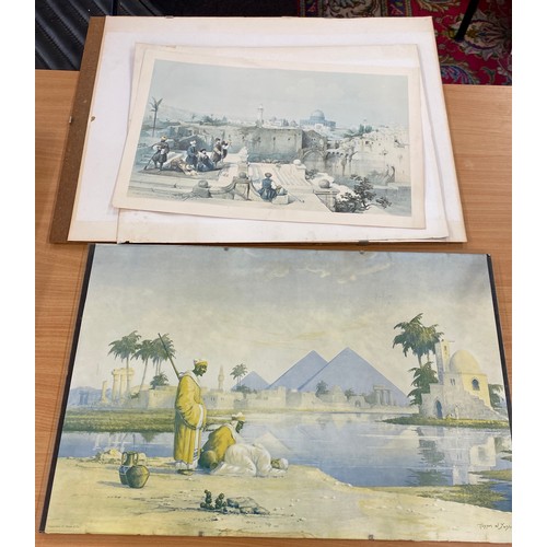 285 - Selection of Egyptian framed and unframed prints