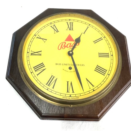 31 - Vintage Bass octagonal advertising wall clock, untested