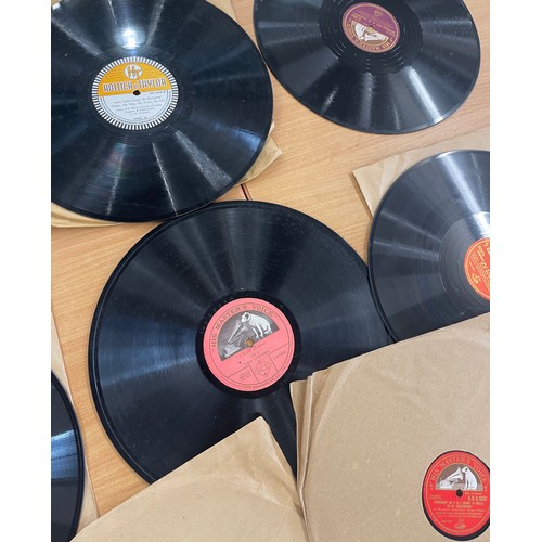 6 - Selection of vintage records, includes some single sided, his masters voice etc