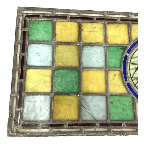 224 - Victorian stain glass window measures approx 30