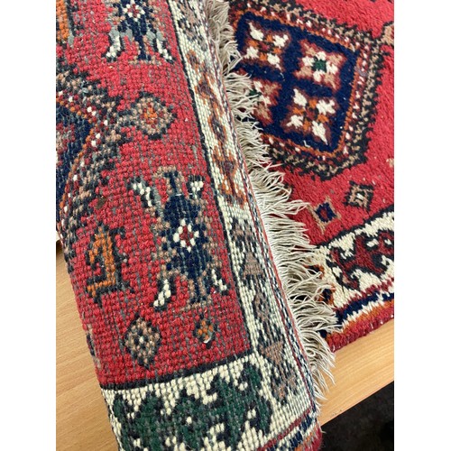 222 - Vintage prayer rug measures approx 50