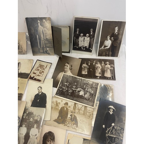 17 - Selection of antique real photo post cards - family and street scenes