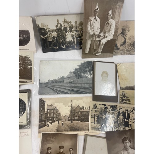 17 - Selection of antique real photo post cards - family and street scenes