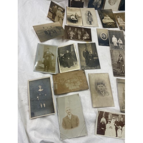 38 - Selection of antique real photo post cards - family scenes