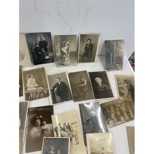 38 - Selection of antique real photo post cards - family scenes