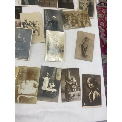 38 - Selection of antique real photo post cards - family scenes