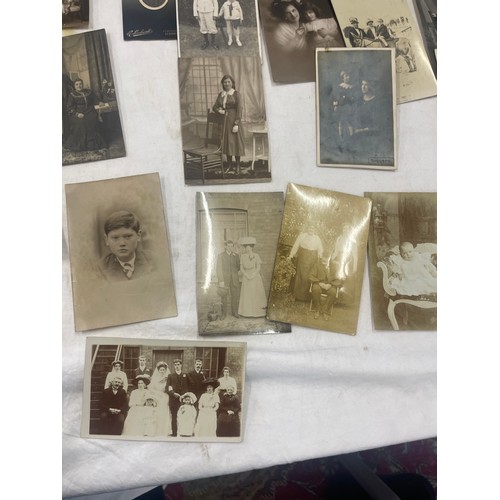 38 - Selection of antique real photo post cards - family scenes