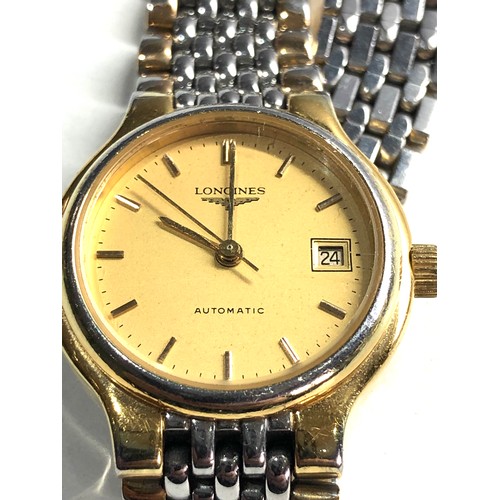 509 - Ladies Longines flagship automatic wristwatch working but no warranty given