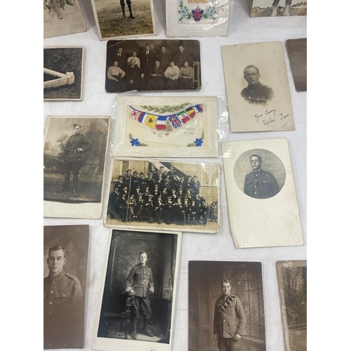 46 - Selection of real ww1/ military photo post cards