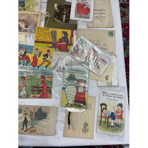 87 - Selection of antique post cards/ Christmas cards  - character scenes etc