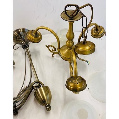 645 - Selection of assorted light fittings and shades