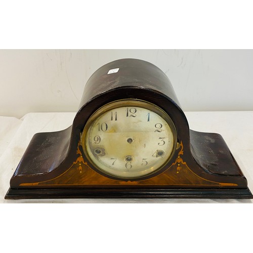 8 - 3 Keyhole inlaid mantel clock - in need of restoration