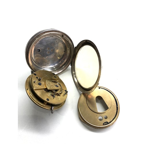 526 - Antique silver open face silver dial pocket watch by johnson & sons derby working but no warranty gi... 