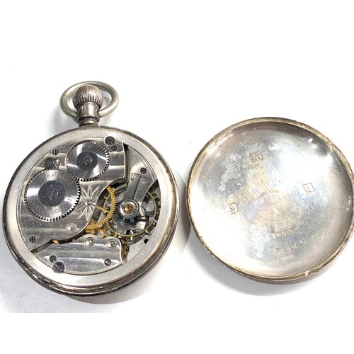 523 - Silver waltham open faced pocket watch spares or repair