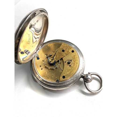 527 - Silver cased waltham pocket watch working but no warranty given no glass