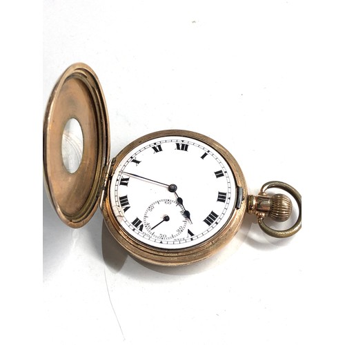 530 - Rolled gold half hunter pocket watch spares or repair