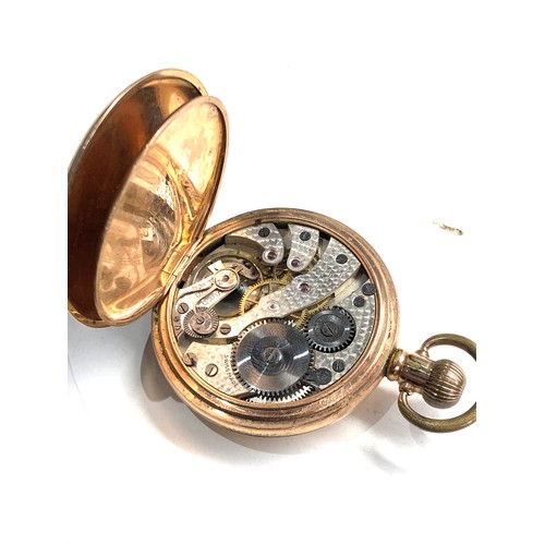 530 - Rolled gold half hunter pocket watch spares or repair