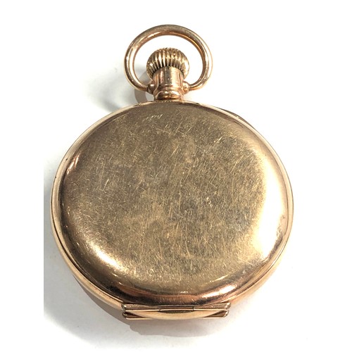 529 - Rolled gold full hunter pocket watch spares or repair