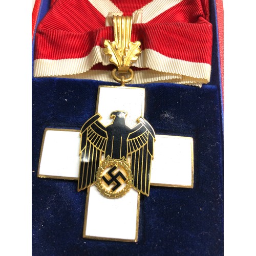537 - Original Rare ww2 German social welfare decoration first class with ribbon