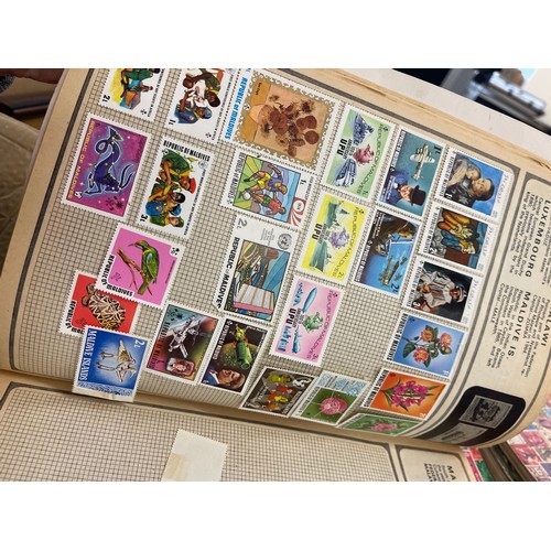 20 - Selection of stamp albums includes gay venture, The trusty stamp album,