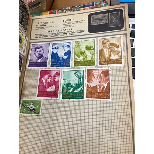 20 - Selection of stamp albums includes gay venture, The trusty stamp album,