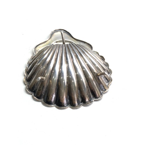 37 - Antique silver oyster shell dish Birmingham silver hallmarks weight 60g