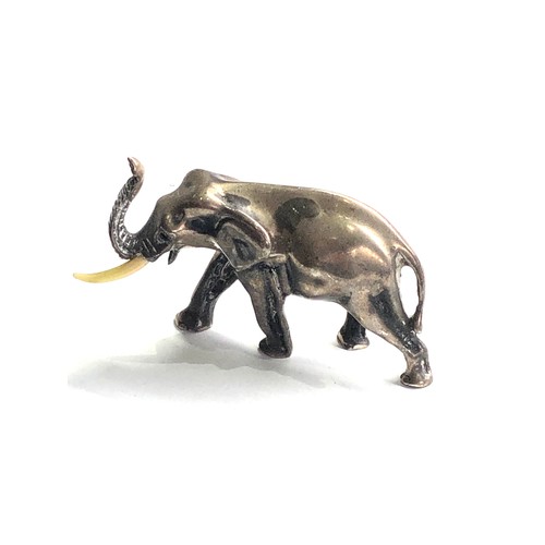 26 - silver miniature fig of an elephant missing tusk weight 22g