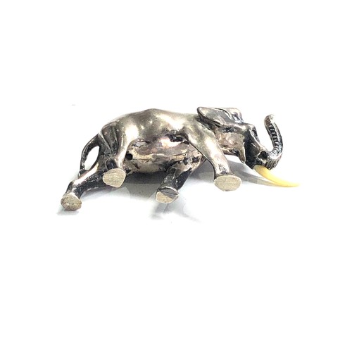 26 - silver miniature fig of an elephant missing tusk weight 22g