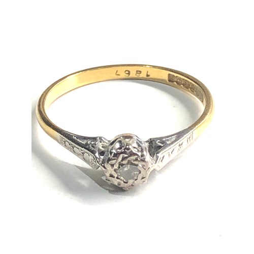 111 - 18ct gold diamond ring weight 2.1g