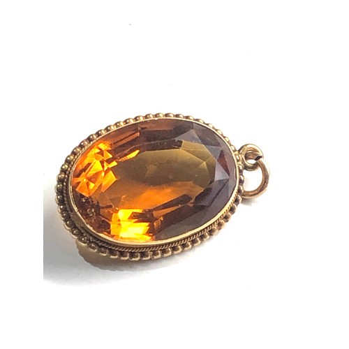 107 - Antique 15ct gold framed citrine pendant 4.1g