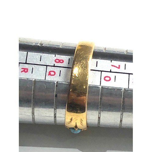 103 - Victorian 22ct gold turquoise  ring 2.5g